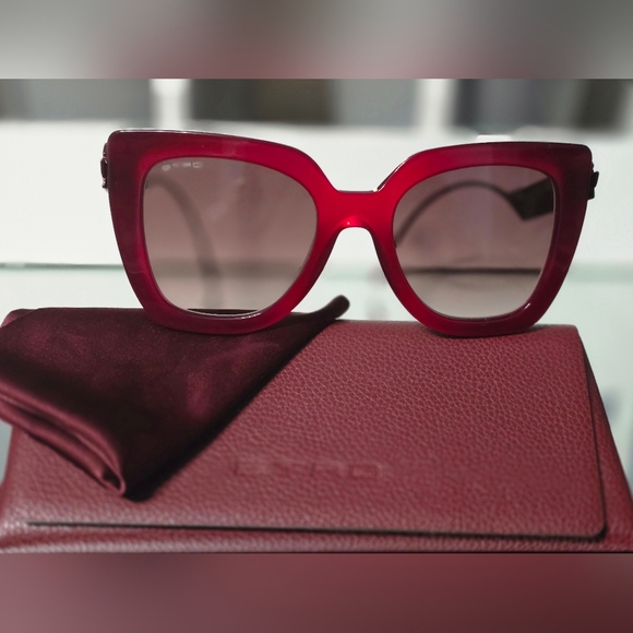 ETRO 0040/S Women's Oversized Cateye Burgundy Sunglasses - Picture 4 of 6